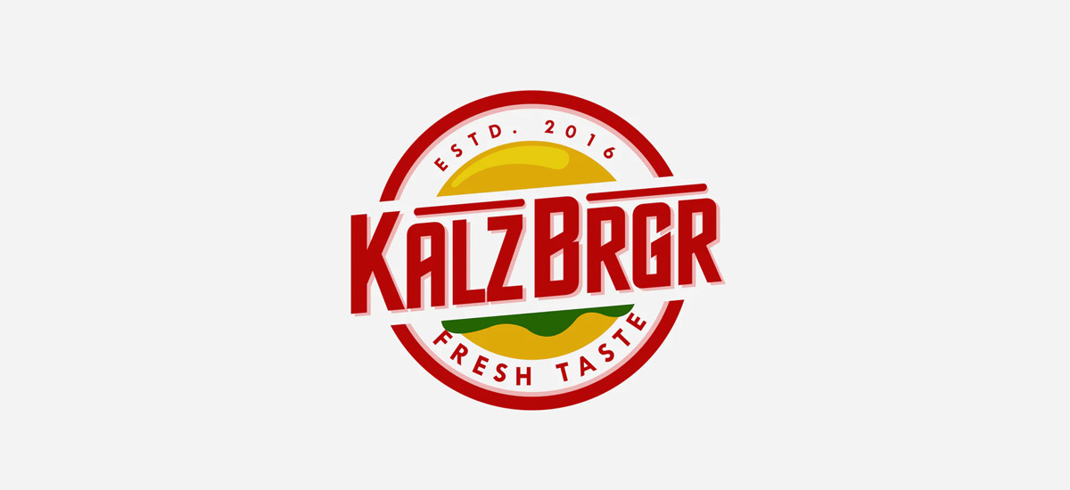 Logo okrągłego burgera na wynos