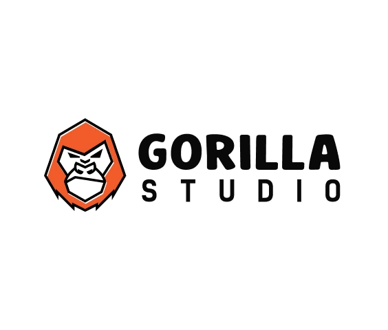 Wyraziste logo gamingowe z maskotką goryla