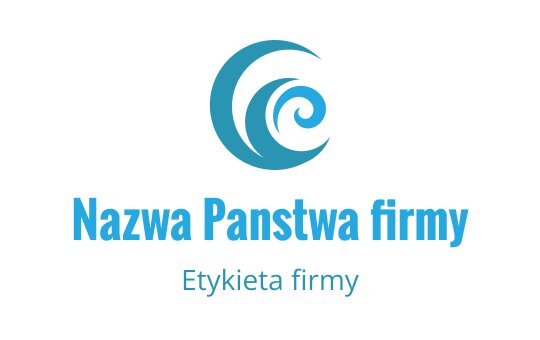 Nowoczesne logo fali w odcieniach niebieskiego z elementem spirali