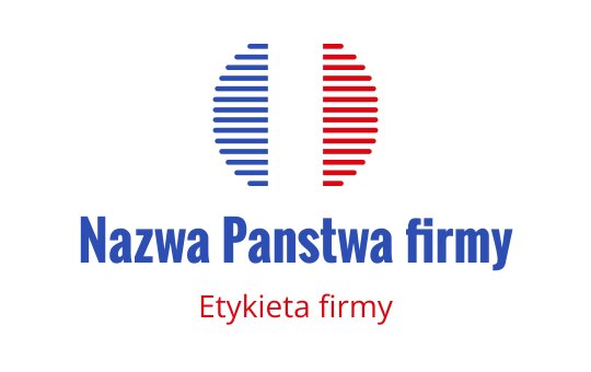 Nowoczesny projekt logo z czerwonymi i niebieskimi paskami w okrągłych elementach