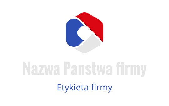 Nowoczesny geometryczny projekt logo z elementami czerwonymi, niebieskimi i białymi