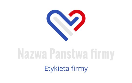 Nowoczesny projekt logo serca z elementami czerwonymi, niebieskimi i białymi