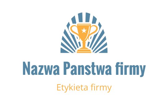 Logo trofeum z niebieskimi promieniami i pomarańczowymi akcentami