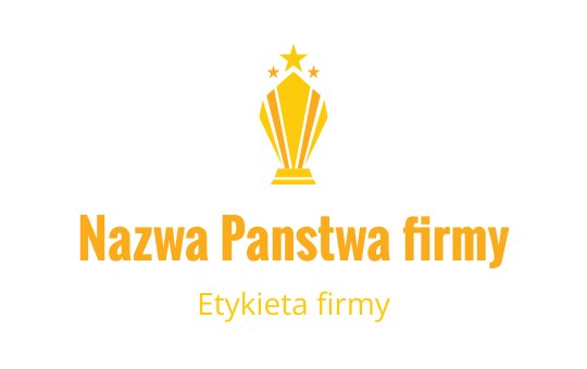 Elegancki projekt logo trofeum w złocie z trzema gwiazdami powyżej