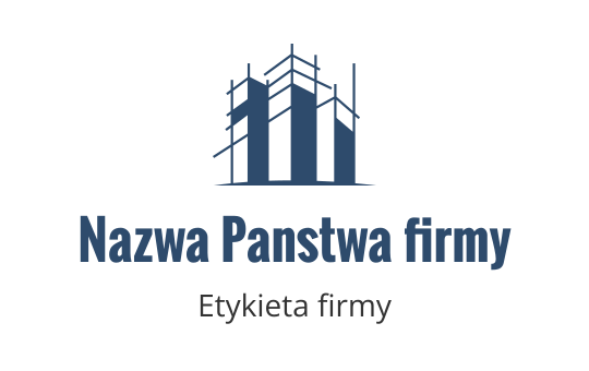 Nowoczesne niebieskie logo z stylizowanymi turbinami wiatrowymi i czystymi liniami