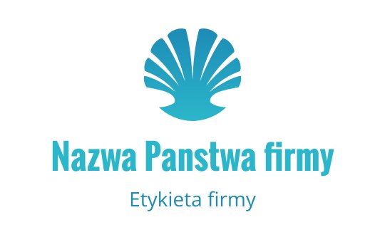 Stylizowane niebieskie logo muszli z eleganckimi krzywymi liniami