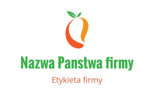 Nowoczesne logo owoców w kolorze pomarańczowym i zielonym z akcentem liścia