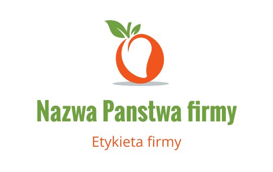 Świeże logo pomarańczy z zielonymi liśćmi i nowoczesną typografią