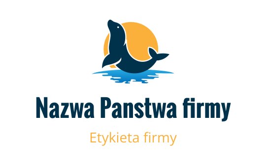 Zabawne logo foki z elementami zachodu słońca i wody
