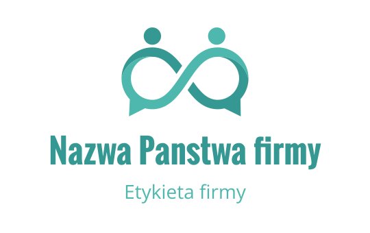 Nowoczesny projekt logo nieskończoności z dwiema abstrakcyjnymi postaciami w odcieniu turkusowym