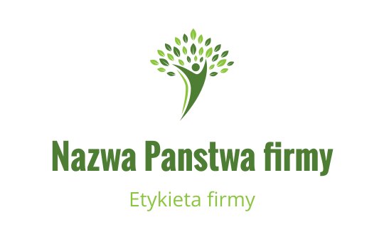 Nowoczesne zielone logo drzewa z stylizowanym pniem i liśćmi