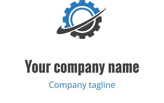 Nowoczesny projekt logo z niebieskimi akcentami i okrągłym motywem