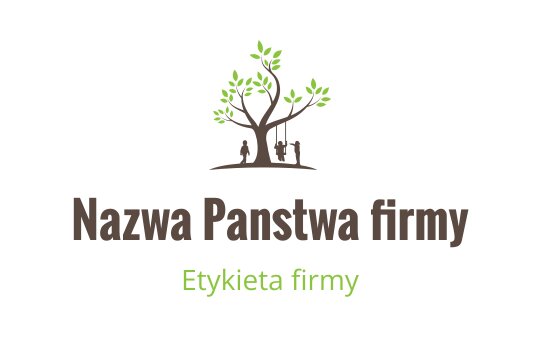 Nowoczesne logo drzewa z zielonymi liśćmi i brązowym pniem