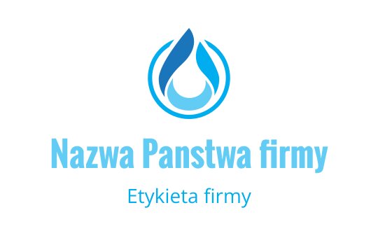 Nowoczesne niebieskie logo kropli wody z okrągłymi elementami