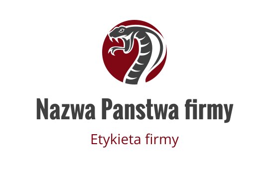 Odważne logo węża w czerwono-czarnym okrągłym tle