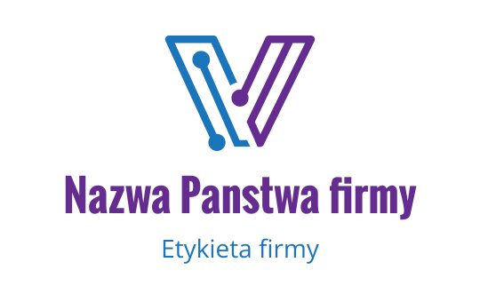 Nowoczesny projekt logo geometrycznego z stylizowaną literą V w niebieskim i fioletowym