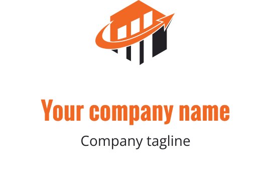 Nowoczesne logo w kolorze czarnym i koralowym z abstrakcyjnym wzorem