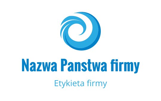 Nowoczesne niebieskie logo z wirującym wzorem i dynamicznymi elementami