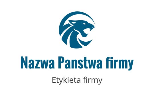 Odważne logo z głową lwa w niebieskim z dynamicznymi liniami