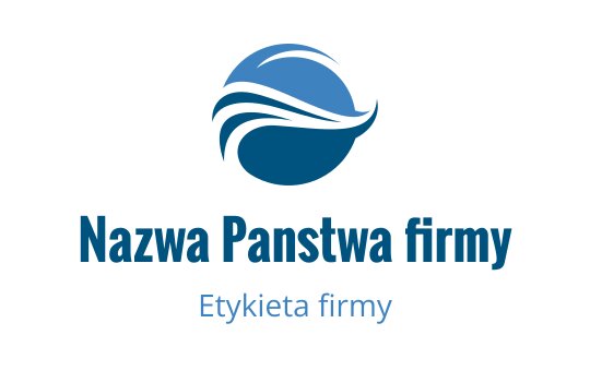 Nowoczesne niebieskie i turkusowe logo z falą i okrągłymi elementami