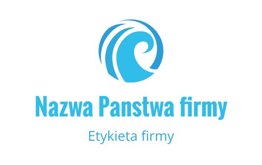 Nowoczesne niebieskie logo z falującymi krzywymi