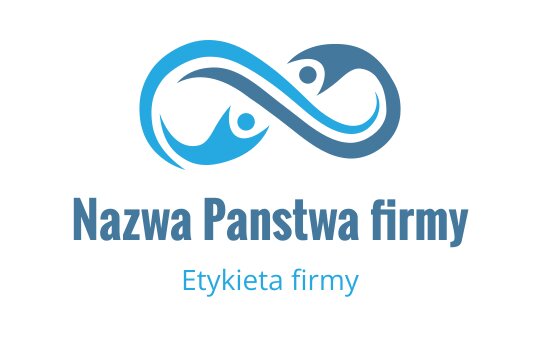 Nowoczesny projekt logo nieskończoności z niebieskimi i turkusowymi abstrakcyjnymi kształtami