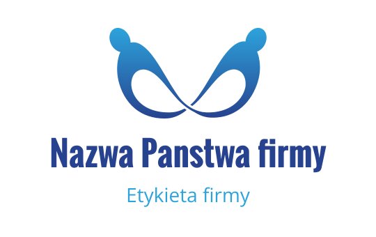 Nowoczesne niebieskie logo z abstrakcyjnymi figurami w płynnych kształtach