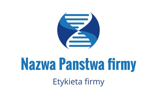 Nowoczesne niebieskie i turkusowe logo z stylizowaną helisą DNA