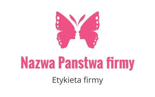 Eleganckie różowe logo motyla z symetrycznymi profilami