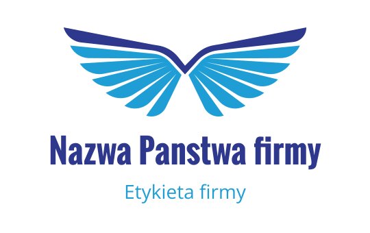 Eleganckie niebieskie logo z dynamicznym, nowoczesnym motywem skrzydła