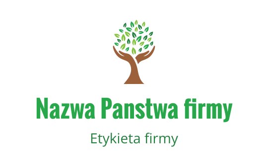 Nowoczesny projekt logo z drzewem, zielonymi liśćmi i dłońmi