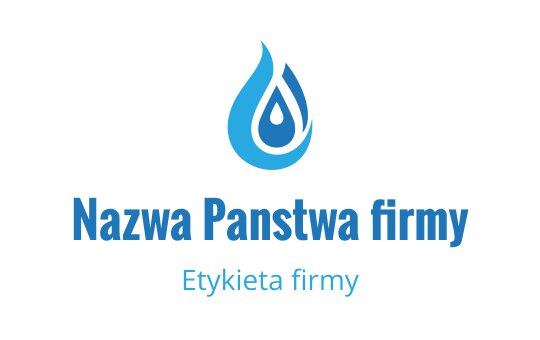 Nowoczesne logo w kształcie kropli wody w kolorze niebieskim