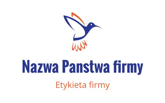 Nowoczesny projekt logo kolibra w niebieskich i pomarańczowych kolorach