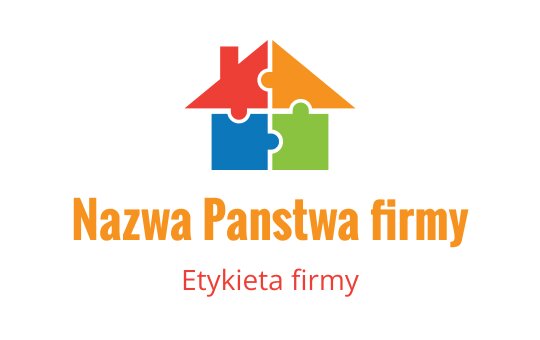 Kolorowy projekt logo w kształcie puzzli z domem