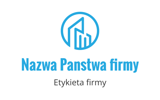 Nowoczesne niebieskie logo z abstrakcyjnymi kształtami budynków w kole