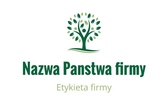 Nowoczesny projekt logo drzewa z zielonymi liśćmi i zakrzywioną podstawą