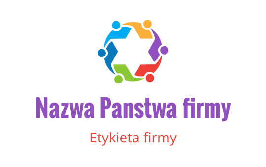 Kolorowy projekt logo z połączonymi postaciami w okrągłym wzorze