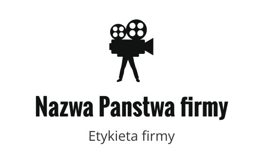 Logo aparatu filmowego w stylu vintage z wyraźną typografią