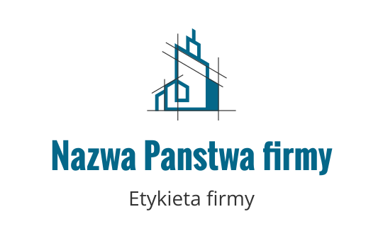 Nowoczesne niebieskie logo budynku z geometrycznymi liniami i kształtami