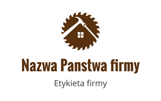 Rustykalne logo z elementami domu i piły