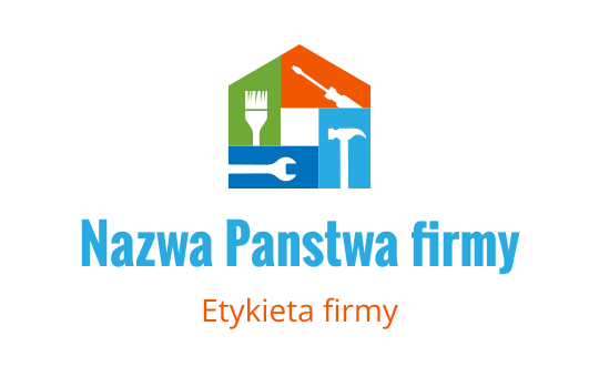 Kolorowe logo domu z narzędziami i pędzlem