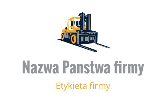 Odważne logo wózka widłowego w kolorach żółtym i granatowym