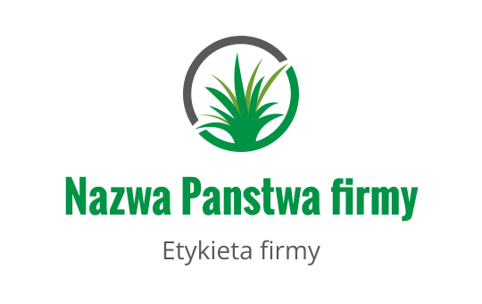 Nowoczesne logo rośliny w kolorze zielonym z okrągłym szarym konturem