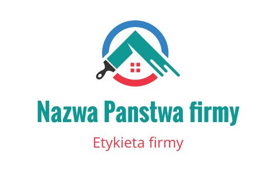 Nowoczesny projekt logo z domem, pędzlem i okrągłymi akcentami