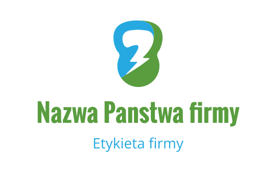 Nowoczesny projekt logo z niebieskim i zielonym abstrakcyjnym kształtem oraz błyskawicą