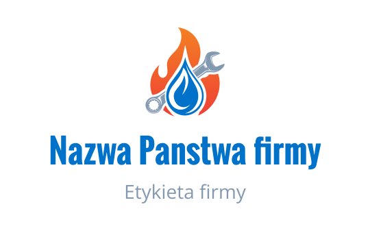Odważny projekt logo z elementami płomienia, kropli wody i klucza