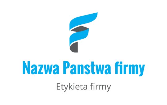Nowoczesne niebiesko-szare logo z stylizowaną literą F