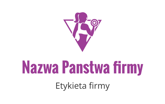 Odważne logo z stylizowaną postacią podnoszącą ciężar w kolorze różowym