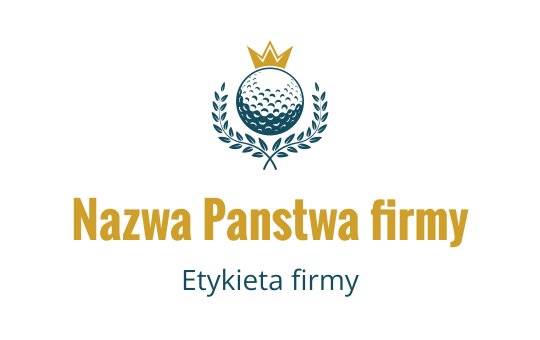 Elegancki projekt logo z piłką golfową, koroną i liśćmi laurowymi