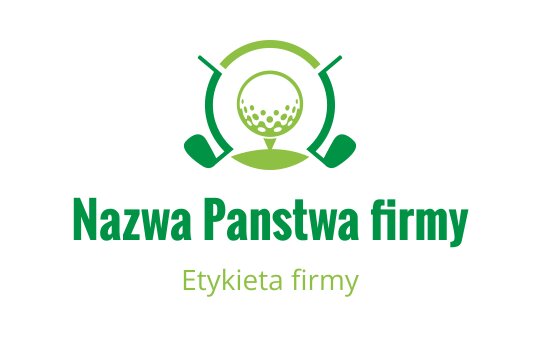 Nowoczesny projekt logo golfowego z piłką i kijami w zielonych odcieniach